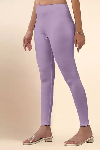 PalePurple Microfiber elastane stretch soft ankle length leggings with ultrasoft waistband