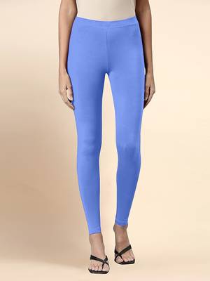 SkyBlue Microfiber elastane stretch soft ankle length leggings with ultrasoft waistband 1