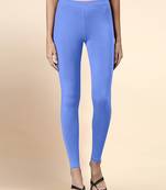 SkyBlue Microfiber elastane stretch soft ankle length leggings with ultrasoft waistband