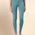 Teal Microfiber elastane stretch soft ankle length leggings with ultrasoft waistband