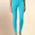 Turquoise Microfiber elastane stretch soft ankle length leggings with ultrasoft waistband