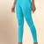 Turquoise Microfiber elastane stretch soft ankle length leggings with ultrasoft waistband