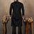Black embroidery & sequence work silk straight kurta set