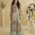 Parrot green crepe silk printed kurta palazzo set