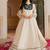 Pretty Off-White Gota Work Georgette Festival Wear Gown With Dupatta