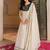 Pretty Off-White Gota Work Georgette Festival Wear Gown With Dupatta
