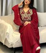 Marron Kaftans Farasha Abaya Dress  Long Gown