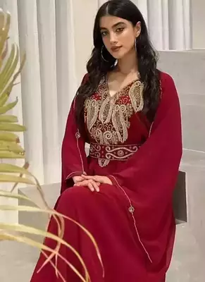Marron Kaftans Farasha Abaya Dress  Long Gown 2