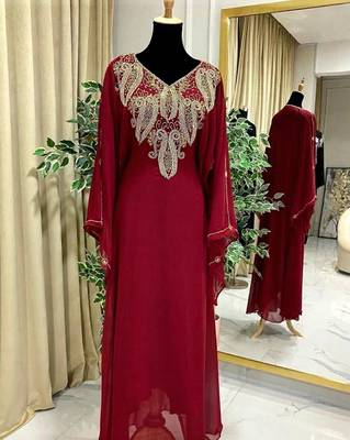 Marron Kaftans Farasha Abaya Dress  Long Gown 3
