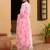 pink chanderi printed straight kurta pant and dupatta set