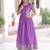 Purple vichitra silk embroidered Anarkali with koti