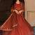 Glamorous Orange Embroidered Georgette Festive Wear Gown With Dupatta