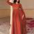 Glamorous Orange Embroidered Georgette Festive Wear Gown With Dupatta