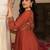 Glamorous Orange Embroidered Georgette Festive Wear Gown With Dupatta