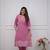 pink floral embroidered  cotton kurta with trouser