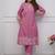 pink floral embroidered  cotton kurta with trouser
