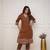 brown floral embroidered  cotton kurta with trouser