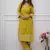 yellow floral embroidered  cotton kurta with trouser