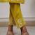yellow floral embroidered  cotton kurta with trouser
