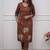 brown floral embroidered  cotton kurta with trouser