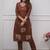 brown floral embroidered  cotton kurta with trouser