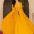Stunning Yellow Embroidered Georgette Haldi Wear Gown With Dupatta