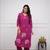 pink floral embroidered  cotton kurta with trouser