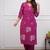 pink floral embroidered  cotton kurta with trouser