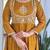 yellow vichitra silk embroidered flared anarkali pant and dupatta set