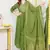 green floral embroidered  cotton kurta with trouser and dupatta