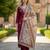 maroon rayon  embroidered straight kurta pant and dupatta set