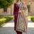 maroon rayon  embroidered straight kurta pant and dupatta set
