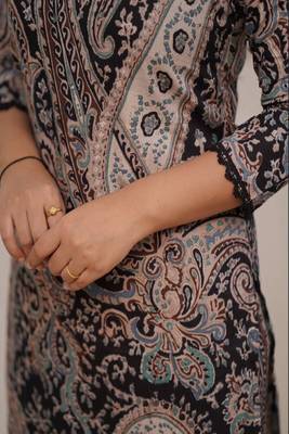 black floral printed round neck cotton kurta with trouser 4