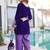 Purple velvet zari embroidered top pant with batwa