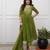 green cotton embroidered straight kurta pant and dupatta set