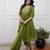 green cotton embroidered straight kurta pant and dupatta set