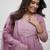 purple cotton embroidered straight kurta pant and dupatta set
