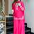 pink floral embroidered  chanderi kurta with trouser and dupatta