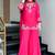 pink floral embroidered  chanderi kurta with trouser and dupatta