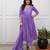 lavender cotton embroidered straight kurta pant and dupatta set
