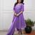 lavender cotton embroidered straight kurta pant and dupatta set