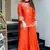 orange floral embroidered  chanderi kurta with trouser and dupatta