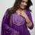 purple cotton embroidered straight kurta pant and dupatta set
