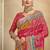 Pink digital foil premium printed saree with blouse