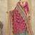 Pink digital foil premium printed saree with blouse