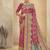 Pink digital foil premium printed saree with blouse