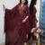 maroon rayon  thread straight kurta pant and dupatta set