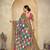 multicolor digital foil premium printed saree with blouse