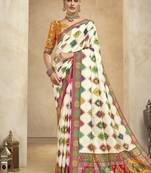 multicolor digital foil  printed saree with blouse