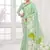 emerald light green  printed saree with blouse or saraowski border